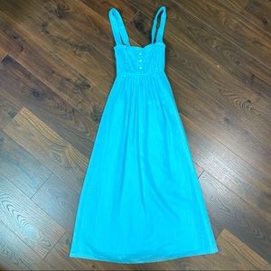 J CREW Cotton Cottage Core Midi Dress Blue Size 8